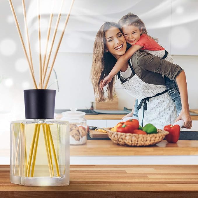 Lemongrass Reed Diffuser w/Natural Essential Lemongrass Oil 17 Fl Oz (500ml) - Intensive - Fresh and Long Lasting Fragrance