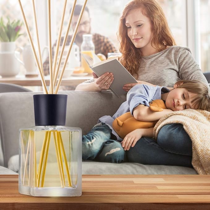 Lemongrass Reed Diffuser w/Natural Essential Lemongrass Oil 17 Fl Oz (500ml) - Intensive - Fresh and Long Lasting Fragrance