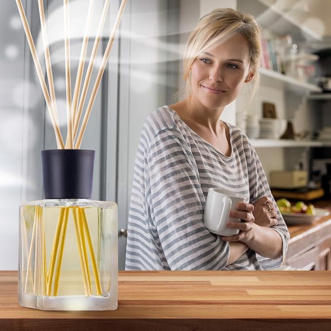 Lemongrass Reed Diffuser w/Natural Essential Lemongrass Oil 17 Fl Oz (500ml) - Intensive - Fresh and Long Lasting Fragrance