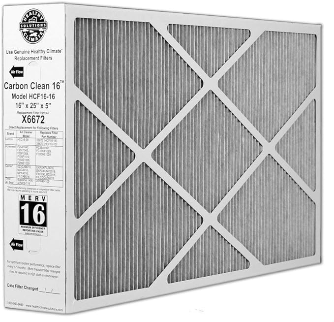 Lennox Carbon Coated X6672 MERV 16 Filter, product image