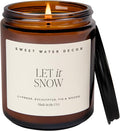Let it Snow Christmas Scented Candles - Christmas Stocking Stuffers Soy Candles with Cypress Scent, product image