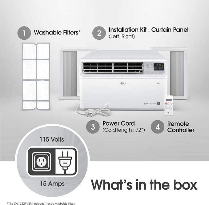 10000 BTU Window Air Conditioners [2023 ] Dual Inverter Remote WiFi Enabled App Ultra-Quiet Washable Filter
