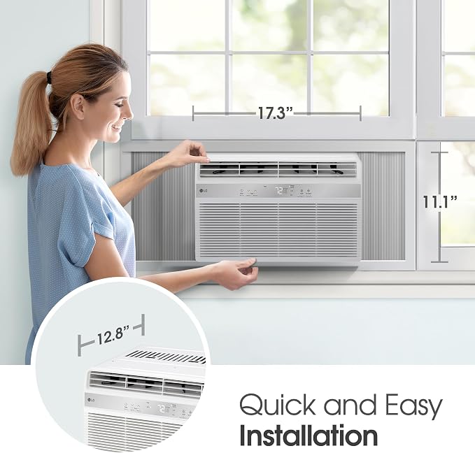 5000 BTU Window Air Conditioner with Remote, Easy Mechanical Control Ultra-Quiet Compact-size Cools 150 Sq.Ft.