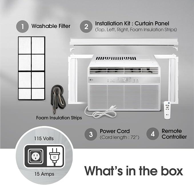 5000 BTU Window Air Conditioner with Remote, Easy Mechanical Control Ultra-Quiet Compact-size Cools 150 Sq.Ft.