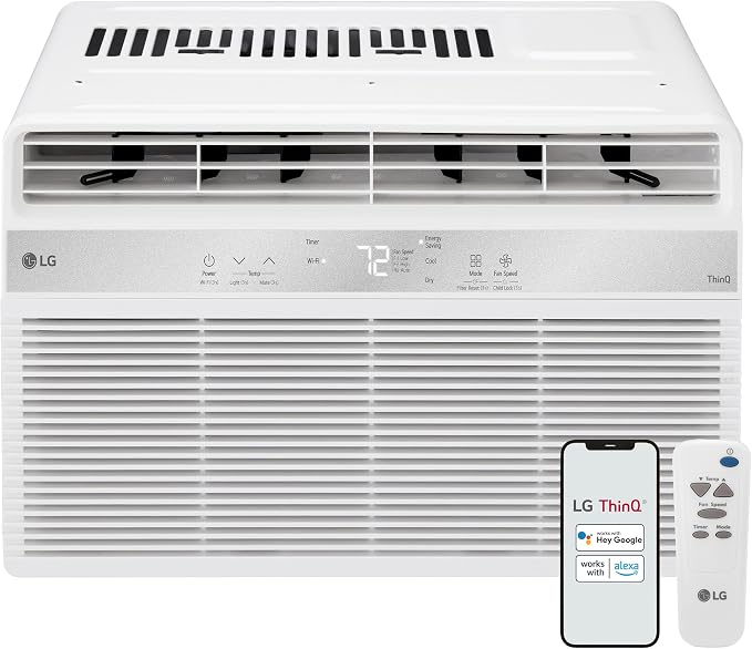 8000 BTU Window Air Conditioner [2024 ] Remote Control WiFi Enabled App Washable Filer Ultra-Quiet Cools 350