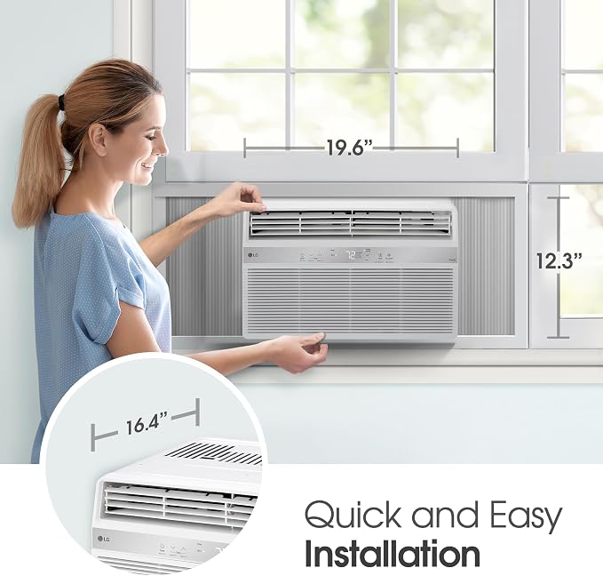 8000 BTU Window Air Conditioner [2024 ] Remote Control WiFi Enabled App Washable Filer Ultra-Quiet Cools 350