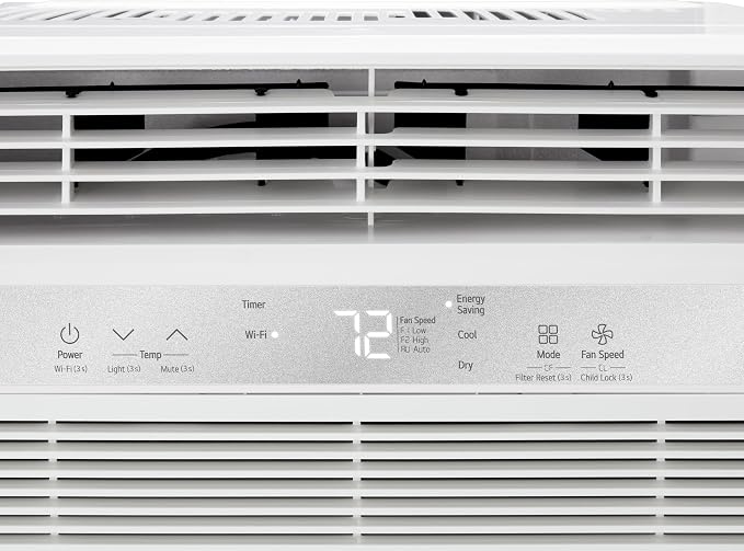 8000 BTU Window Air Conditioner [2024 ] Remote Control WiFi Enabled App Washable Filer Ultra-Quiet Cools 350