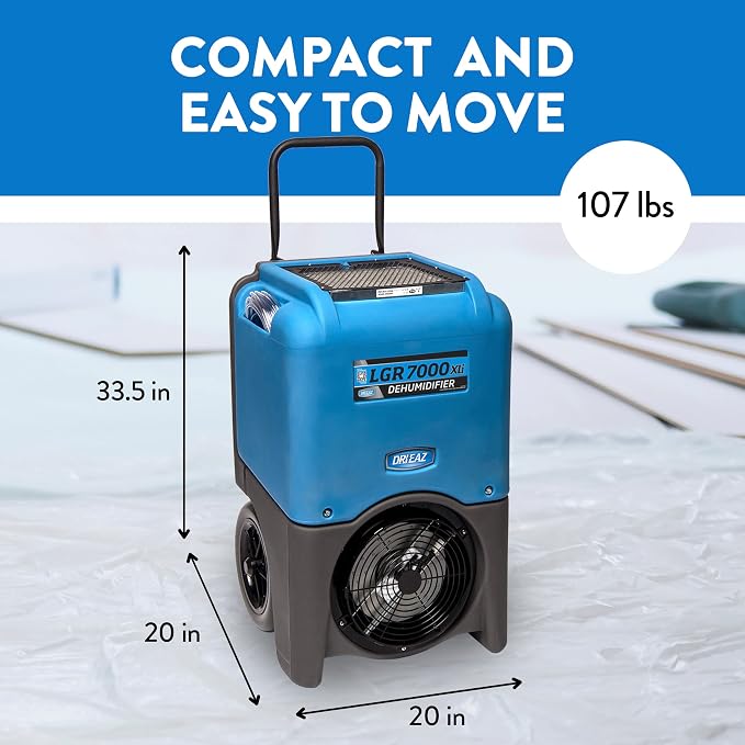 LGR 7000XLi Commercial Dehumidifier with Pump F412, 29 Gal, Industrial Dehumidifier, alternate product view 3
