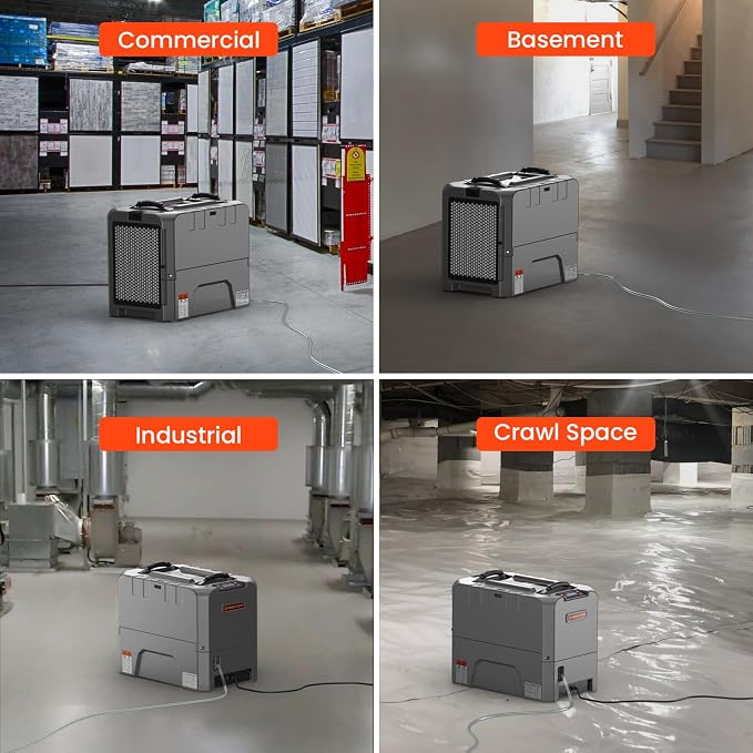LGR85 180 Pints Commercial Dehumidifier with Pump, Industrial Dehumidifiers for Basement Crawl Space Warehouse, Auto