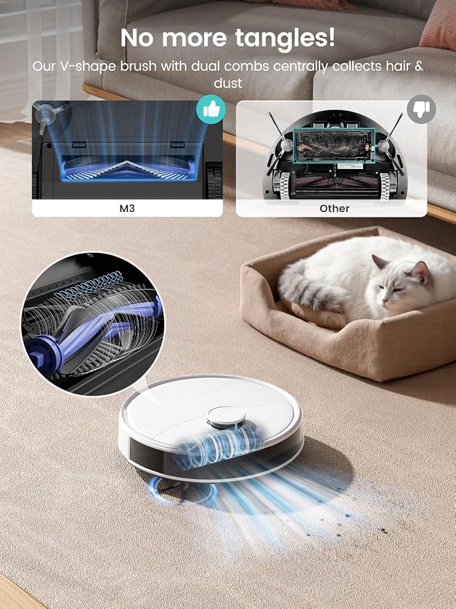 LiDAR Robot Vacuum and Mop, 12000Pa Suction, 90-Day Self-Emptying, Obstacle Avoidance, Auto Mop Washing&Drying, alternate