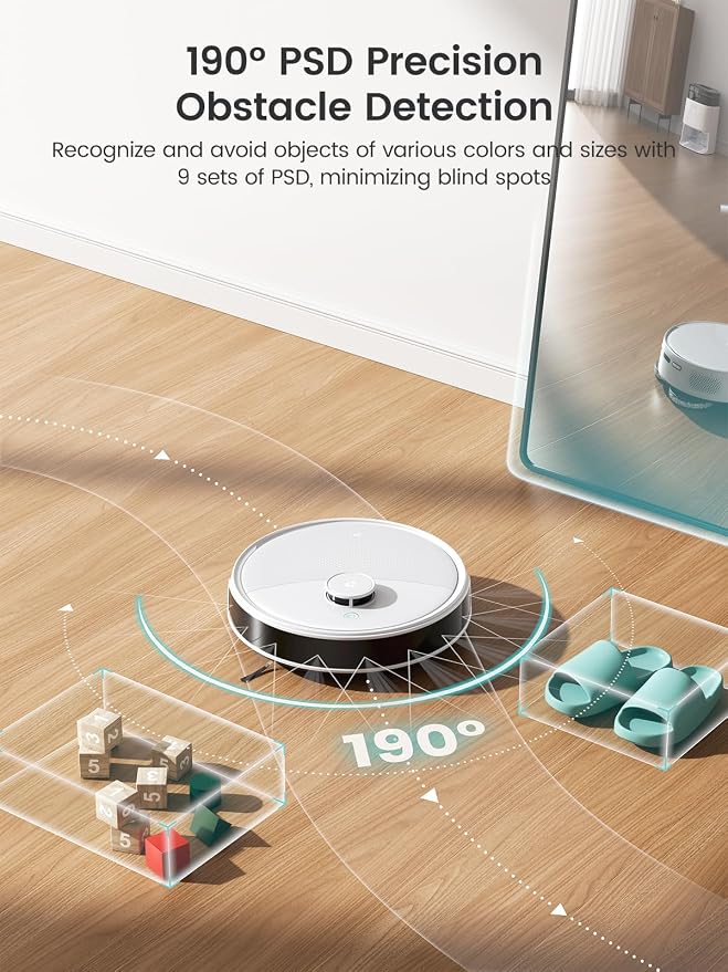 LiDAR Robot Vacuum and Mop, 12000Pa Suction, 90-Day Self-Emptying, Obstacle Avoidance, Auto Mop Washing&Drying, alternate