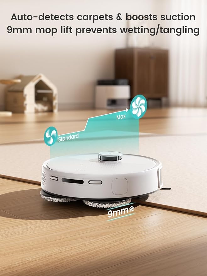 LiDAR Robot Vacuum and Mop, 12000Pa Suction, 90-Day Self-Emptying, Obstacle Avoidance, Auto Mop Washing&Drying, alternate