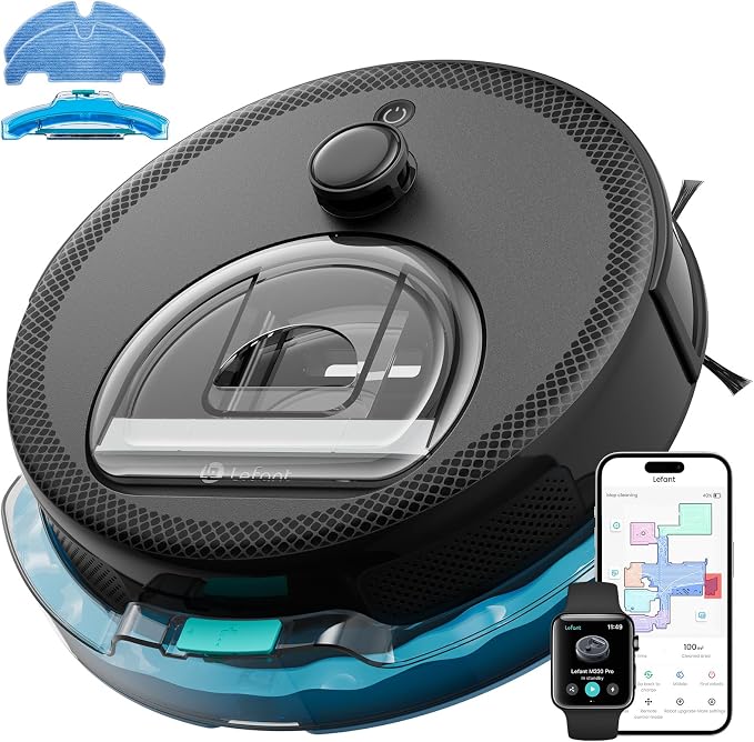 LiDAR Robot Vacuum and Mop, 450ml Visible Dustbin, Upgraded 190° PSD Obstacle Avoidance, Customized Cleaning, Multi-Floor