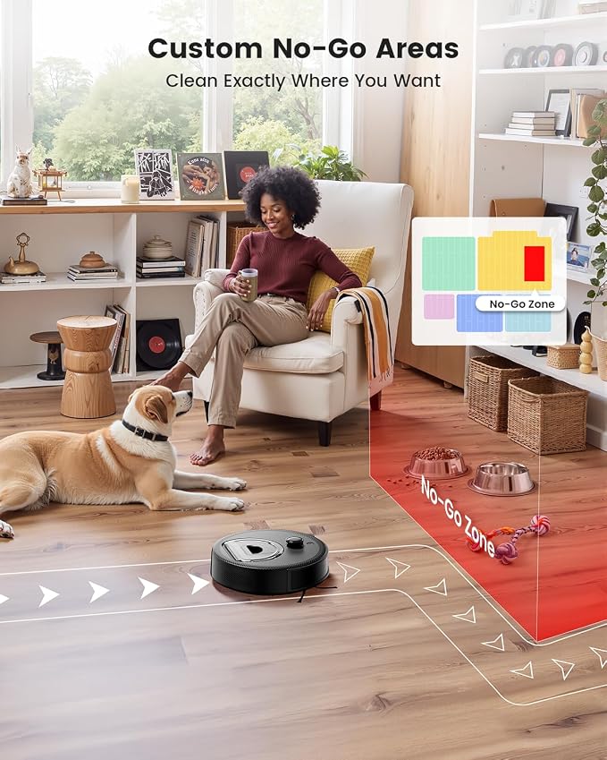 LiDAR Robot Vacuum and Mop, 450ml Visible Dustbin, Upgraded 190° PSD Obstacle Avoidance, Customized Cleaning, Multi-Floor