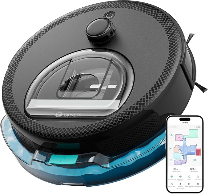 LiDAR Robot Vacuum and Mop, Smart Mapping and Obstacle Avoidance, Tangle-Free Pet Hair, 2.4G/5G WiFi App Control, product