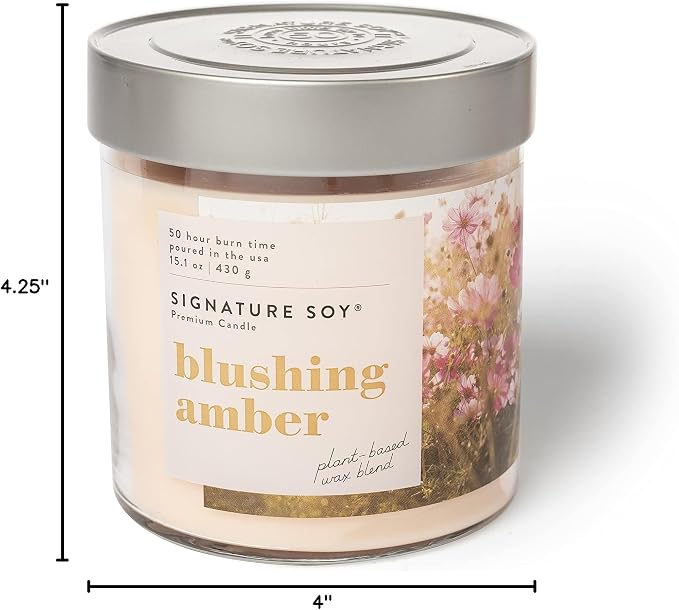 Lidded Blushing Amber Scented Candle, Large Jar, alternate product view 6