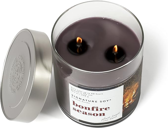 Lidded Bonfire Season Scented Candle, Large Jar, alternate product view 2
