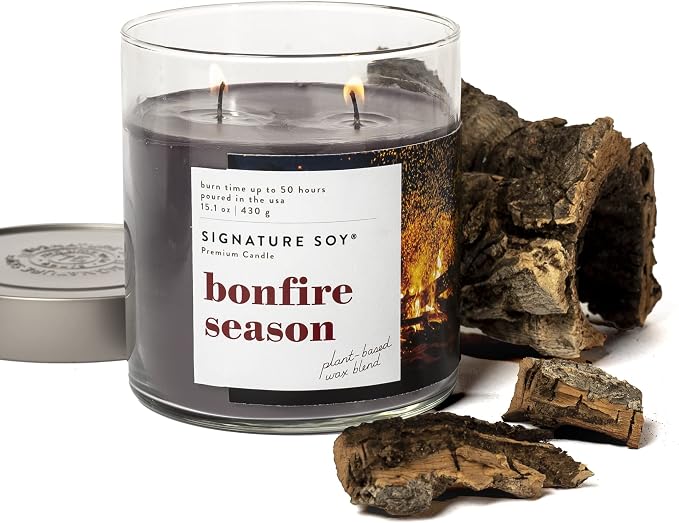 Lidded Bonfire Season Scented Candle, Large Jar, alternate product view 5