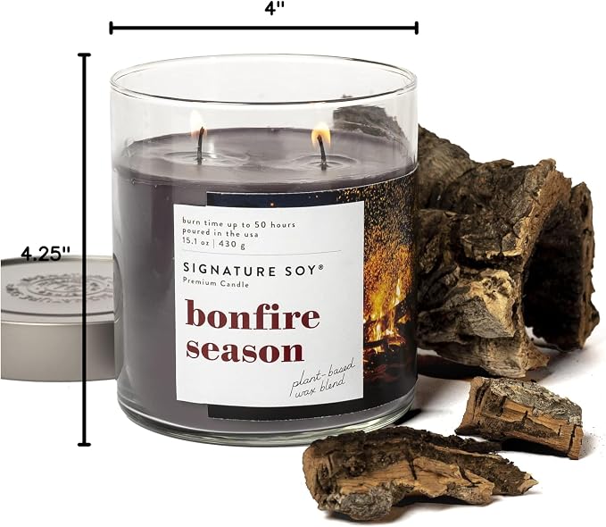 Lidded Bonfire Season Scented Candle, Large Jar, alternate product view 6
