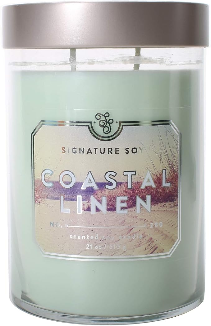 Lidded Coastal Linen Scented Candle, product image