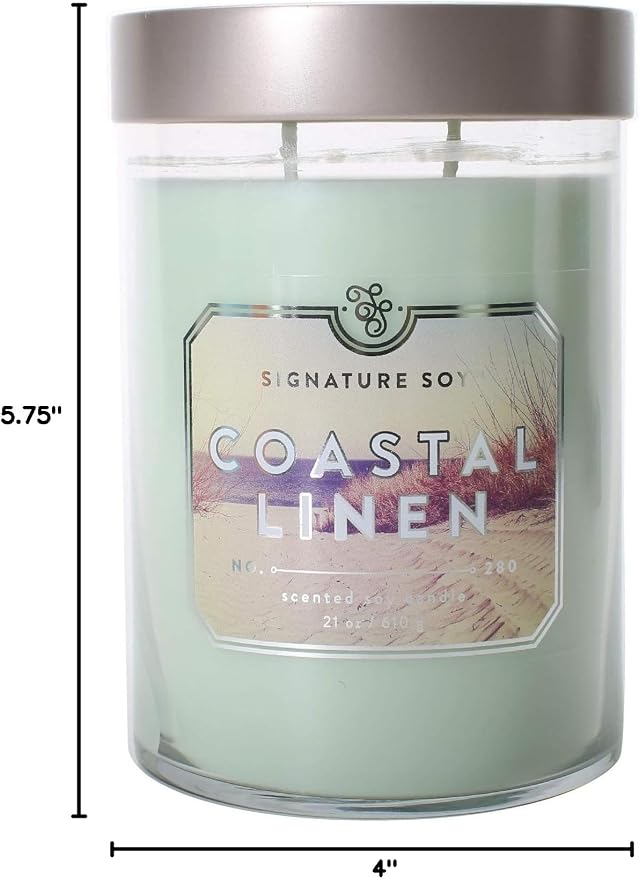 Lidded Coastal Linen Scented Candle, alternate product view 2