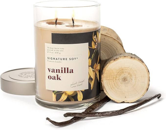 Lidded Vanilla Oak Scented Candle, Extra Large Jar (Pack of 2), alternate product view 5