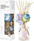 Lilac Reéd Diffuser Oil, 6.7 oz Refreshing Natural Essential Scented Oil with Purple Flower Diffuser Sticks,Bathroom Decor