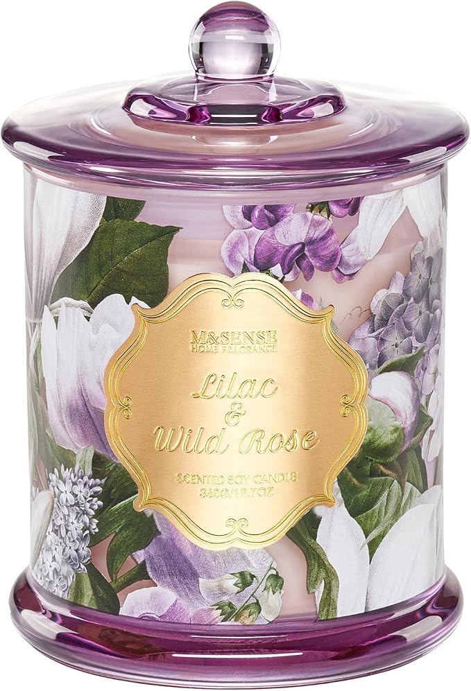 Lilac Rose Scented Candles, Natural Plant-Based Soy Candles made from natural materials, product image