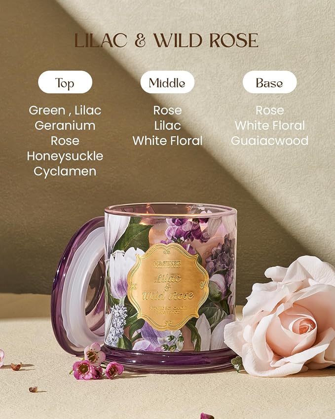 Lilac Rose Scented Candles, Natural Plant-Based Soy Candles made from natural materials, alternate product view 2