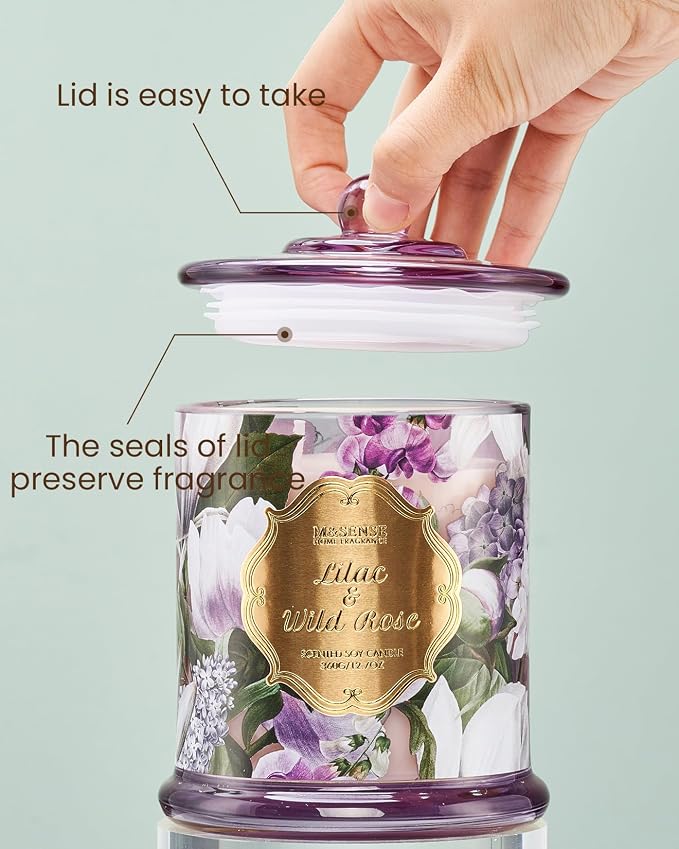 Lilac Rose Scented Candles, Natural Plant-Based Soy Candles made from natural materials, alternate product view 3