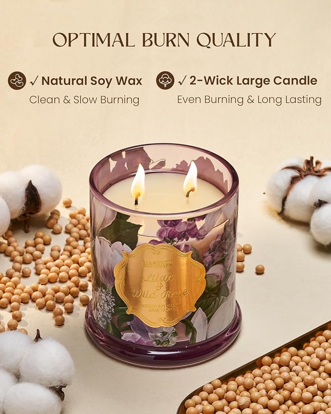 Lilac Rose Scented Candles, Natural Plant-Based Soy Candles made from natural materials, alternate product view 4
