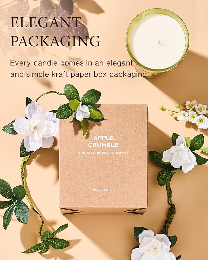 Linen Breeze Scented Natural Soy Wax Candle, 14.1oz 60 Hours Long Lasting Slow Burning Candles for Home Decor, Aromatherapy