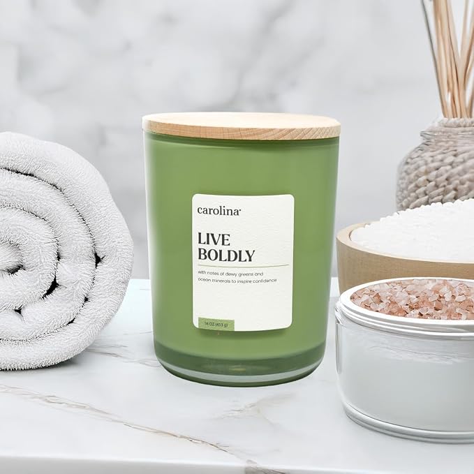 Live Boldly 16 oz Scented Candle, 2 Wick comfort Relaxing Candle, 60H Burn Time, Ideal for Creating a Welcoming Home