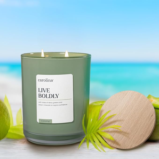 Live Boldly 16 oz Scented Candle, 2 Wick comfort Relaxing Candle, 60H Burn Time, Ideal for Creating a Welcoming Home