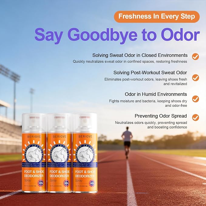 Long-Lasting Shoe Deodorizer Spray: Foot Odor Eliminator for Men’s & Women’s Shoes, alternate product view 2