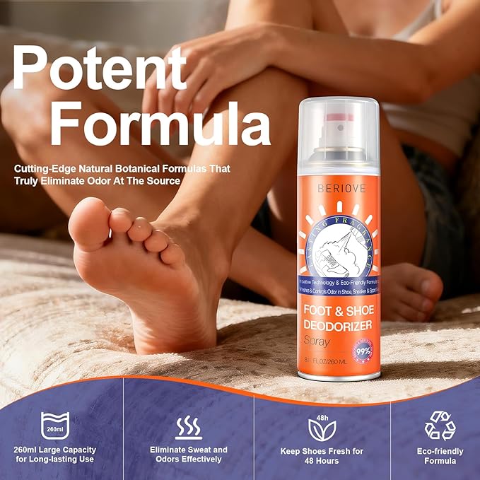 Long-Lasting Shoe Deodorizer Spray: Foot Odor Eliminator for Men’s & Women’s Shoes, alternate product view 4