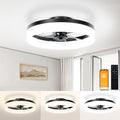 Low Profile Ceiling Fans with Lights and Remote,15.7in Modern Ceiling Fan Flush Mount,3000K-6500K Dimmable