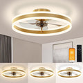 Low Profile Ceiling Fans with Lights and Remote, 19.7in Flush Mount Ceiling Fans with Light, 3000K-6500K Dimmable Fandelier
