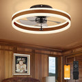 Low Profile Ceiling Fans with Lights and Remote, 19.7in Farmhouse Ceiling Fans with Light Flush Mount, 3000K-6500K Dimmable