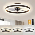 Low Profile Ceiling Fans with Lights and Remote, 19.7in Flush Mount Ceiling Fans with Light, 3000K-6500K