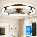 Low Profile Ceiling Fans with Lights and Remote, 23.6in Flush Mount Ceiling Fans with Light, 3000K-6500K