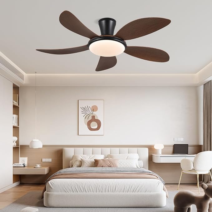 Low Profile Ceiling Fans with Lights and Remote/APP,48 Inch Modern LED Ceiling Fans with Quiet Reversible DC, alternate view