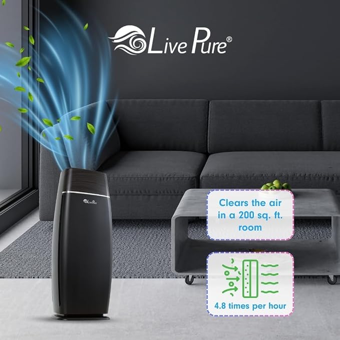 LP260TH-G Sierra Series True HEPA Digital Tall Tower Air Purifier for Home Captures Allergens, Smoke, Pollen, Mold, Dust