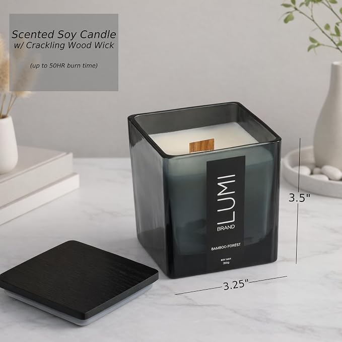 Luxury Aroma Gift Set | Bamboo Forest - Reed Diffuser (200ml), Wood Wick Soy Candle (200g), alternate product view 5