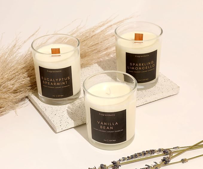 Luxury Candle Making Kit for Adults | DIY Soy Candle Making Kit with Glass Jars, Wood Candle Wicks, Cotton Wicks & Candle