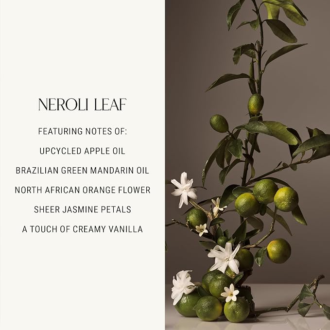 Luxury Candle, Neroli Leaf Scent, 60-Hour Burn Time, Soy Wax Blend, Organic Cotton Wick, Reusable Kiln-Fired Ceramic Vessel