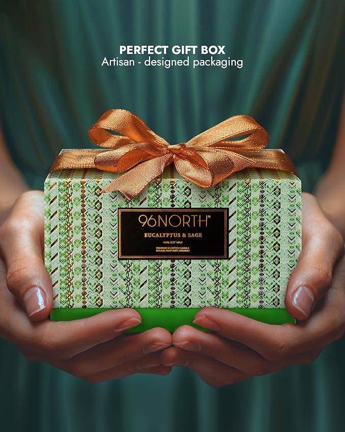 Luxury Eucalyptus & Sage Soy Candle | Large 3 Wick Jar Candle | Up to 50 Hours Burning Time | 100% Natural Soy Wax |