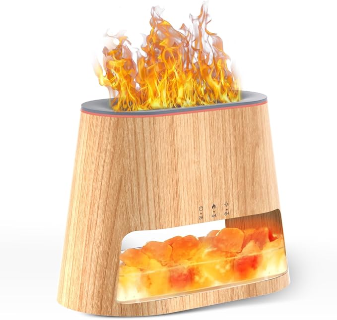 Luxury Himalayan Salt Lamp Humidifier & Aromatherapy Diffuser - 8 Color Mood Lighting w/Remote for Spa, Bedroom, Home