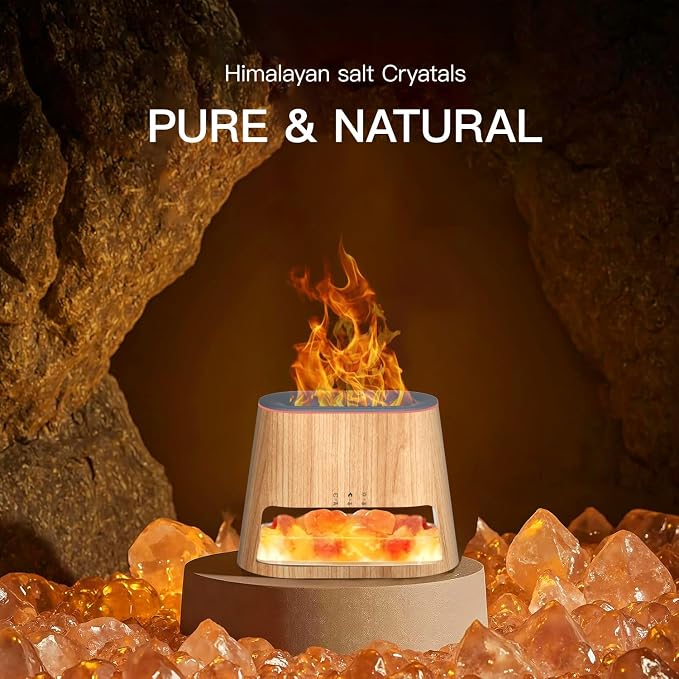 Luxury Himalayan Salt Lamp Humidifier & Aromatherapy Diffuser - 8 Color Mood Lighting w/Remote for Spa, Bedroom, Home