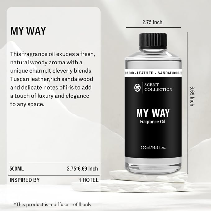 Luxury Hotel Scent My Way Diffuser Oil (500ml/16.9Fl oz) - Essential Aromatherapy for Large Room & Home, alternate product